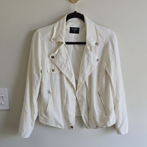 Talbots Cream Moto-Style Jacket